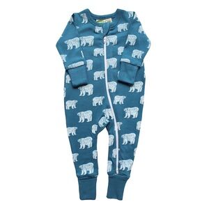 Parade Organics Signature Print '2-Way' Zip Romper with a polar bear print